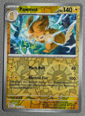 Pawmot Reverse Holo NM PAL 076/193 Paldea Evolved Pokemon Card | eBay