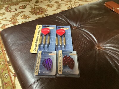 (6) Halex Competition Brass Soft Tip Darts 16 Grams Nylon Tip & 6 Retro Flights