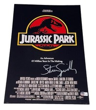 Steven Spielberg Signed Autograph 12x18 Photo Jurassic Park Poster BAS COA NY B