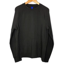 Kit And Ace Men’s Black Pullover Ponte Knit Crew Neck Kangaroo Pocket Pullover M