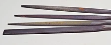Set of 4 Enameling Needle Jeweler's Files- Made in Italy #2 cut- From the 1960's