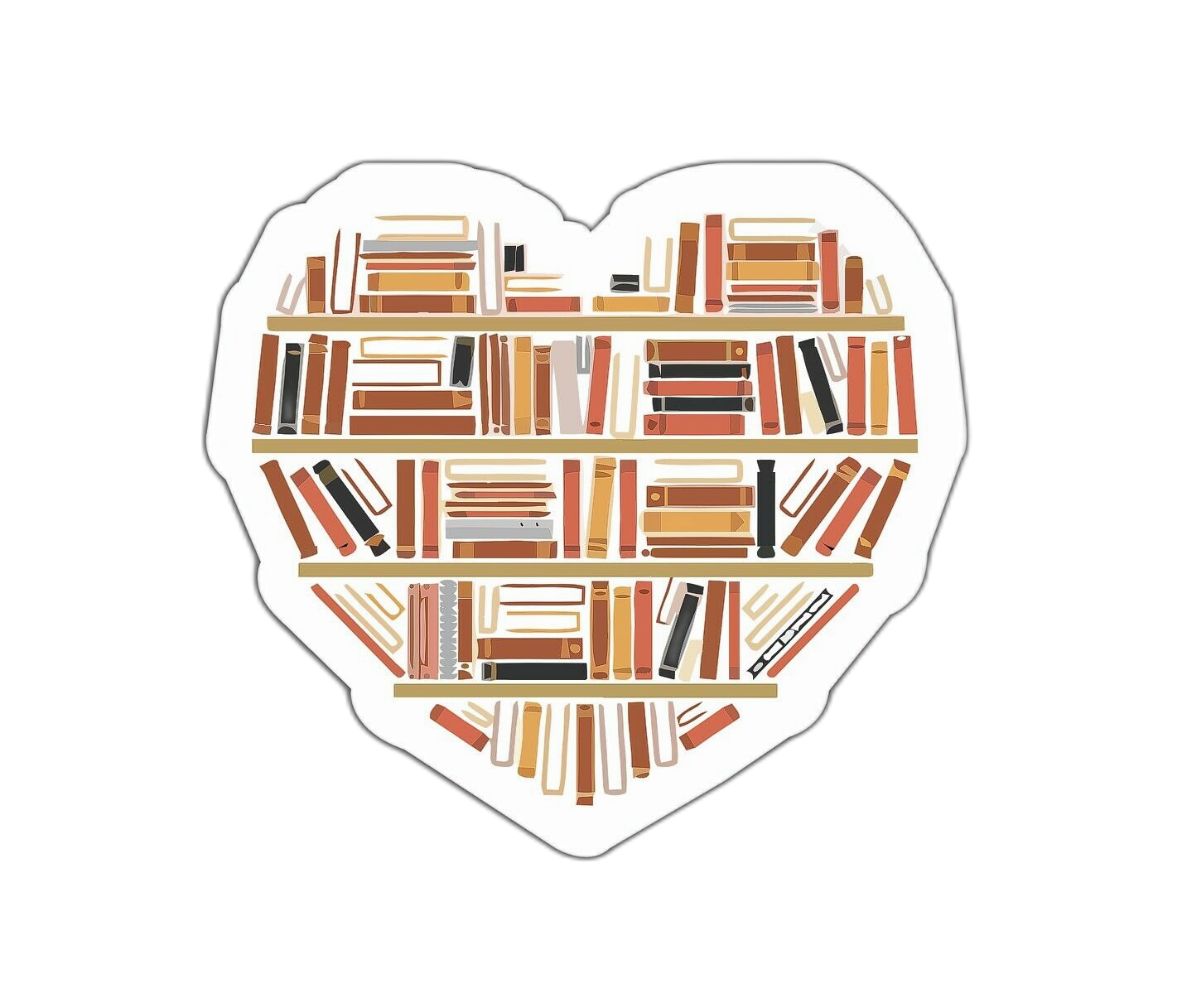 Books Heart Sticker Decal Knowledge