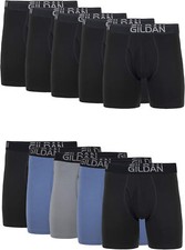 Gildan Men's Cotton Stretch Regular Leg Boxer Brief 5-Pack 
