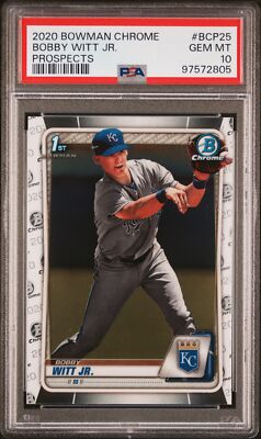 PSA 10 BOBBY WITT JR. 1st 2020 Bowman Chrome Prospects Rookie Card