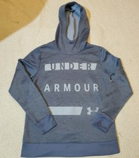 UNDER ARMOUR COLD GEAR GRAY LOOSE FIT HOODED SWEATSHIRT WOMENS SMALL
