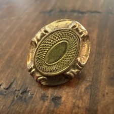Antique Brass Button Stamped Unique Design C267