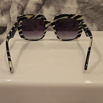 Dolce & Gabbana Black on Zebra Gray Gradient Sunglasses  display picture 3