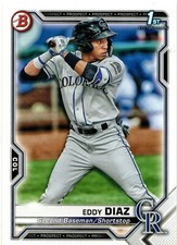 Eddy Diaz Colorado Rockies 2021 Bowman 1st Prospect