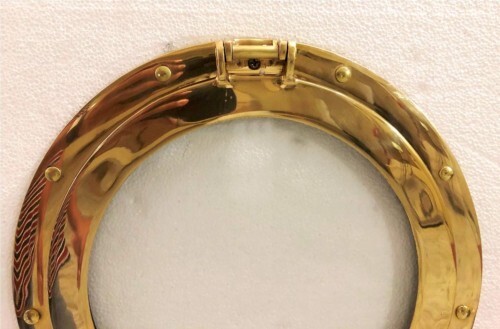 12 inch Vintage Brass Glass Porthole Shiny Finish Boat/Ship Nautical Window Gift - Bild 5 von 6