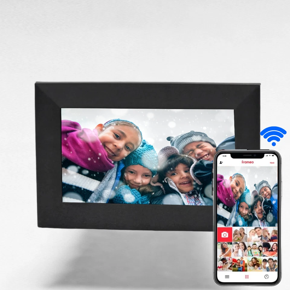 ONN 7" Wi-Fi Digital Picture Frame, LCD IPS Touch screen w/ Free Frameo App