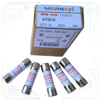10PCS Ferraz Shawmut ATQ10 MERSEN 10A 500V Midget Time-Delay Fuses ATQ-10