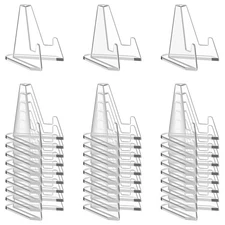30 Pack Arcylic Card Display Stands, Mini Clear Easel Stand Holder for Sports...