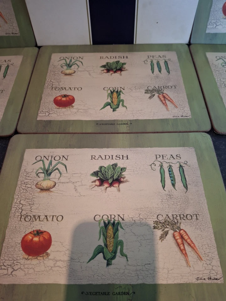 Vintage Pimpernel "Vegetable Garden " Set Of 6 Green Placemats Tablemats Boxed - Image 3 of 4