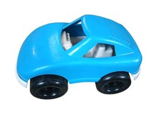 Vtg American Plastic Toys Inc Blue Toy Coupe Sports car Made in USA Item # 410