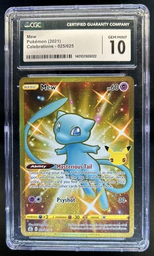 2021 Pokemon SWSH Celebrations Mew Secret Rare #025/025 CGC 10