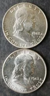 1948 (P) and D 50c Franklin Silver Half Dollars