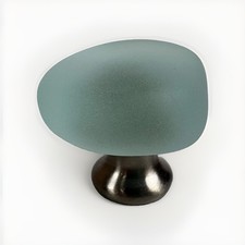 Seaglass Cabinet Knob Draw Pull Satin Nickel New Sea Glass