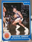 1985 Star #3 Michael Jordan McDonalds All American HS Card raw