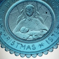 Madonna w Child New Bedford Glass Museum VTG Christmas Decor Pairpoint Cup Plate