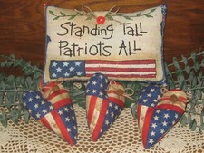 Patriotic Fabric Sign 3 Hearts Handmade 4th of July Wreath Accents Bowl Fillers