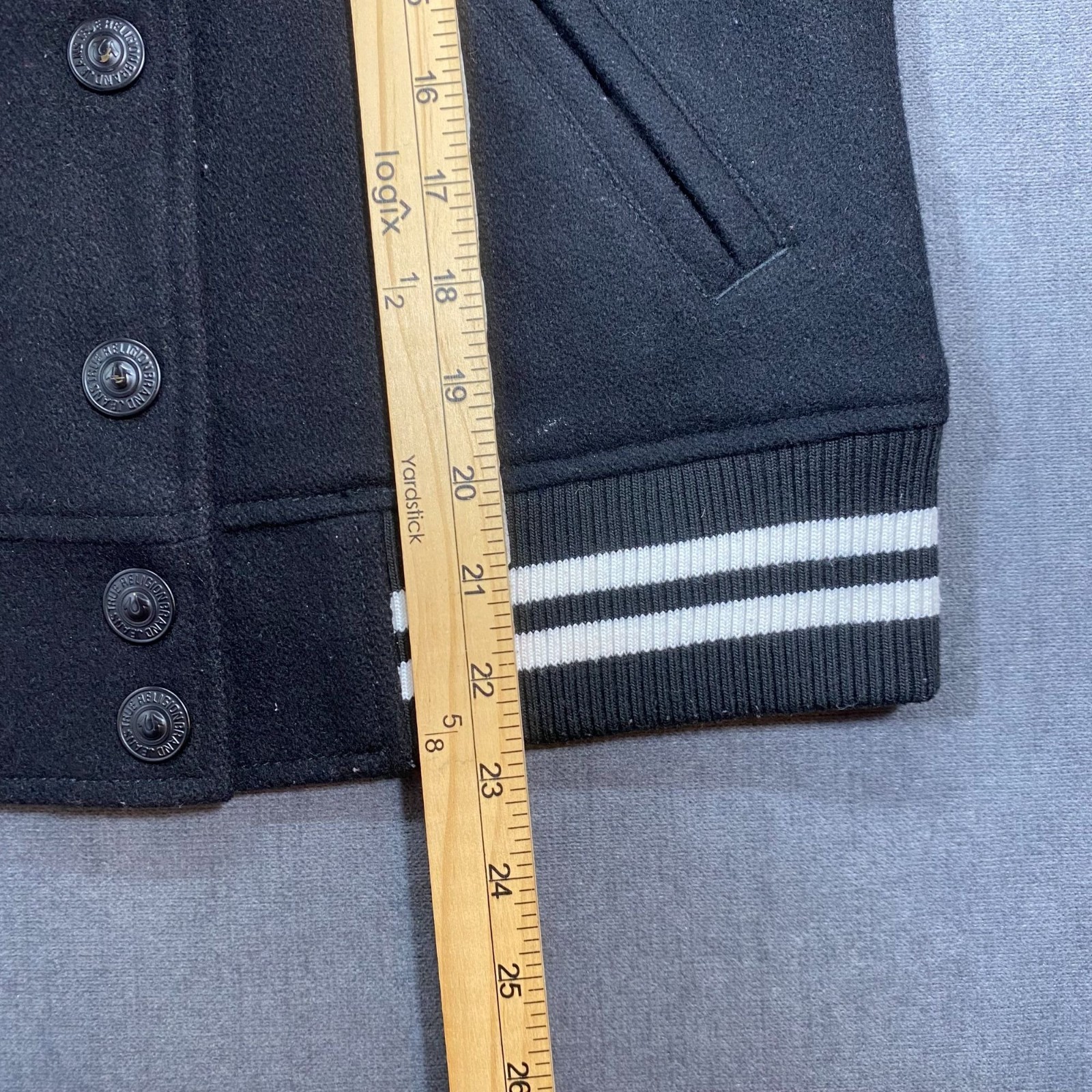 True Religion Womens Black & Purple Varsity Jacket Wool Blend Size S/P thumbnail 11