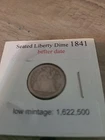 1841 seated liberty dime