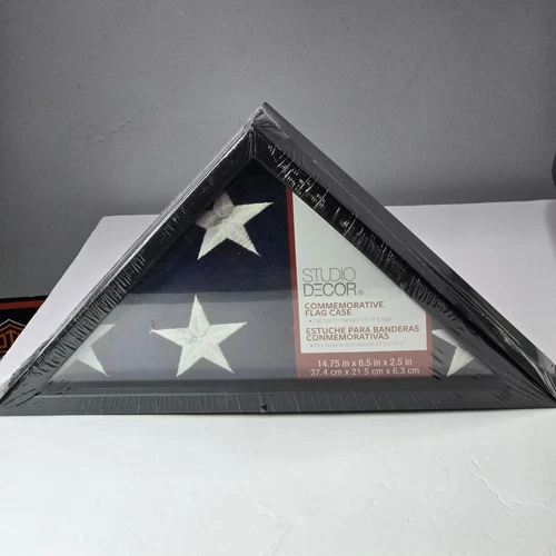 New Sealed Commemorative Flag Display Case Fits Standard 3' x 5' Flag Black
