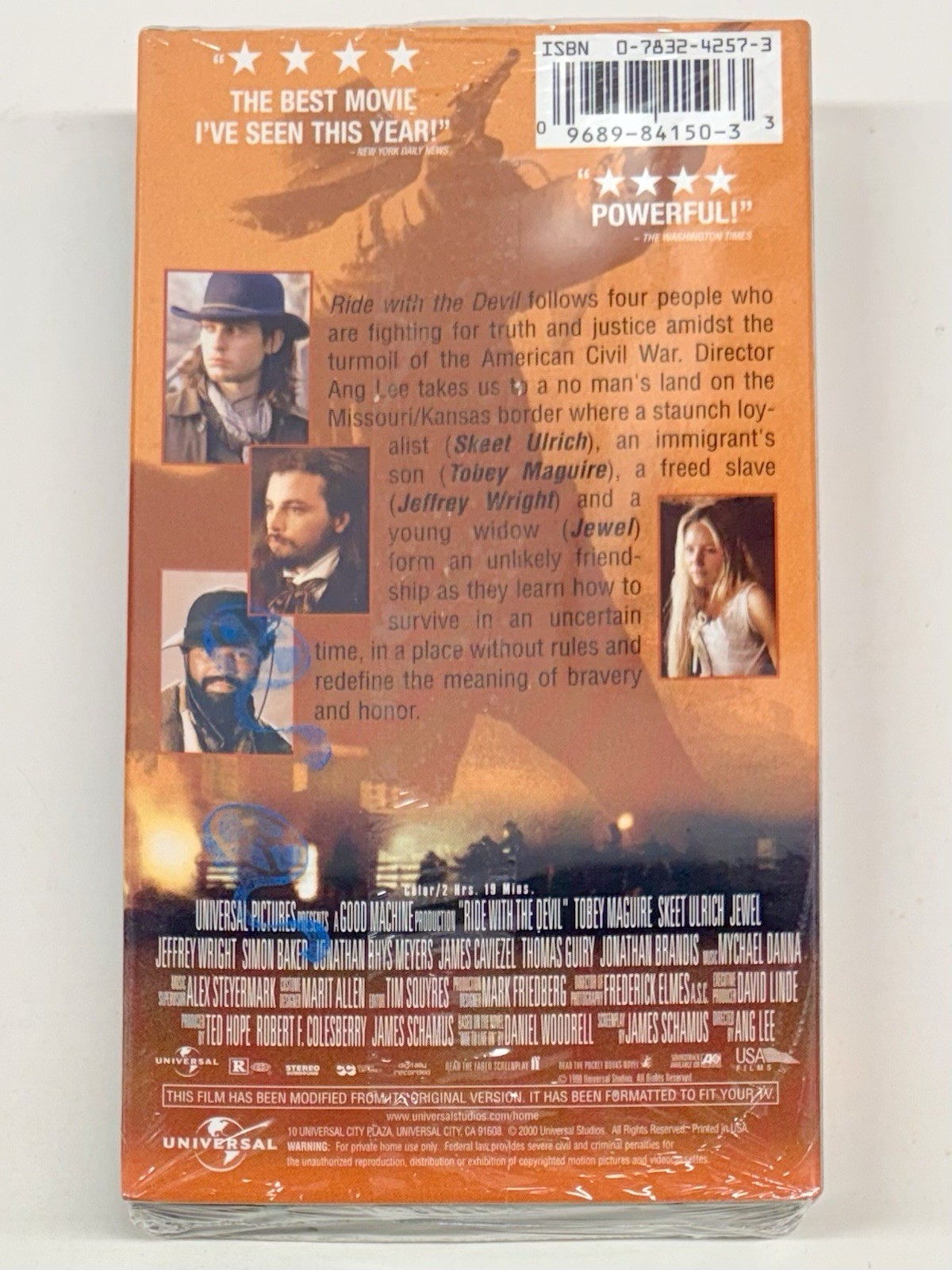 Ride With The Devil (VHS, 1999) *Brand New, Sealed* Ang Lee Western Civil War thumbnail 2