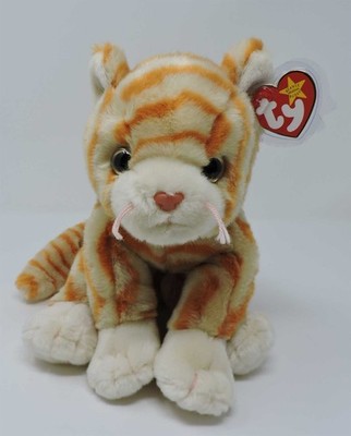 Ty Beanie Buddy Amber Tabby Cat Kitty MWMT Soft Plush Toy 12''