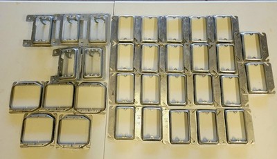 Lot Assortment (#11 RACO, etc) 1 & 2 gang Galvanized Zinc Plaster Ring P-rings