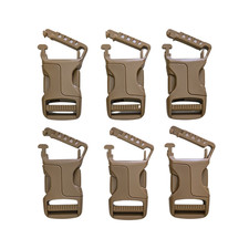 6 Replacement Backpack Molle 1" Webbing Quick Attach Snap Buckle Clips Coyote