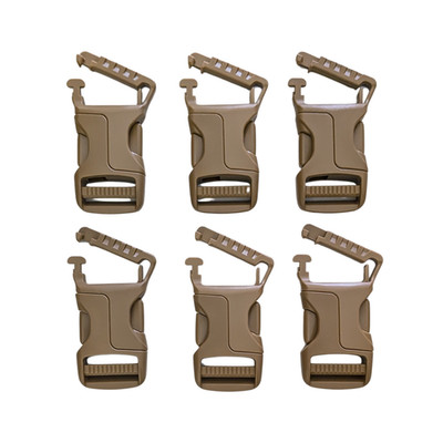 6 Replacement Backpack Molle 1'' Webbing Quick Attach Snap Buckle Clips Coyote