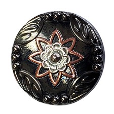 HILASON Western Screw Back 3 Tone Antique Floral Finishing Concho Saddle  Tack
