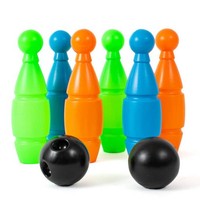 Kegelspiel Set Kinder 6 Kegel 2 Kugeln Bowling Spiel Kunststoff 25Cm Gartenspiel