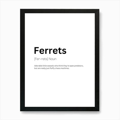 Ferrets Definition Meaning Art Prin Framed Wall Art Poster Canvas Print Picture