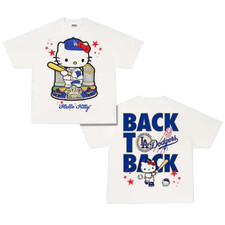 LA City Dodger x Hello Kitty T-shirt Size S to 5XL