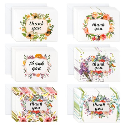 Thank You Cards with Envelopes, 36 Pack Floral Thank You Notes with 36 Envelo...