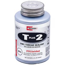 Rectorseal 23631 Pipe Thread Sealant 4.8 Fl Oz, Brush-Top Can, T Plus 2, White,