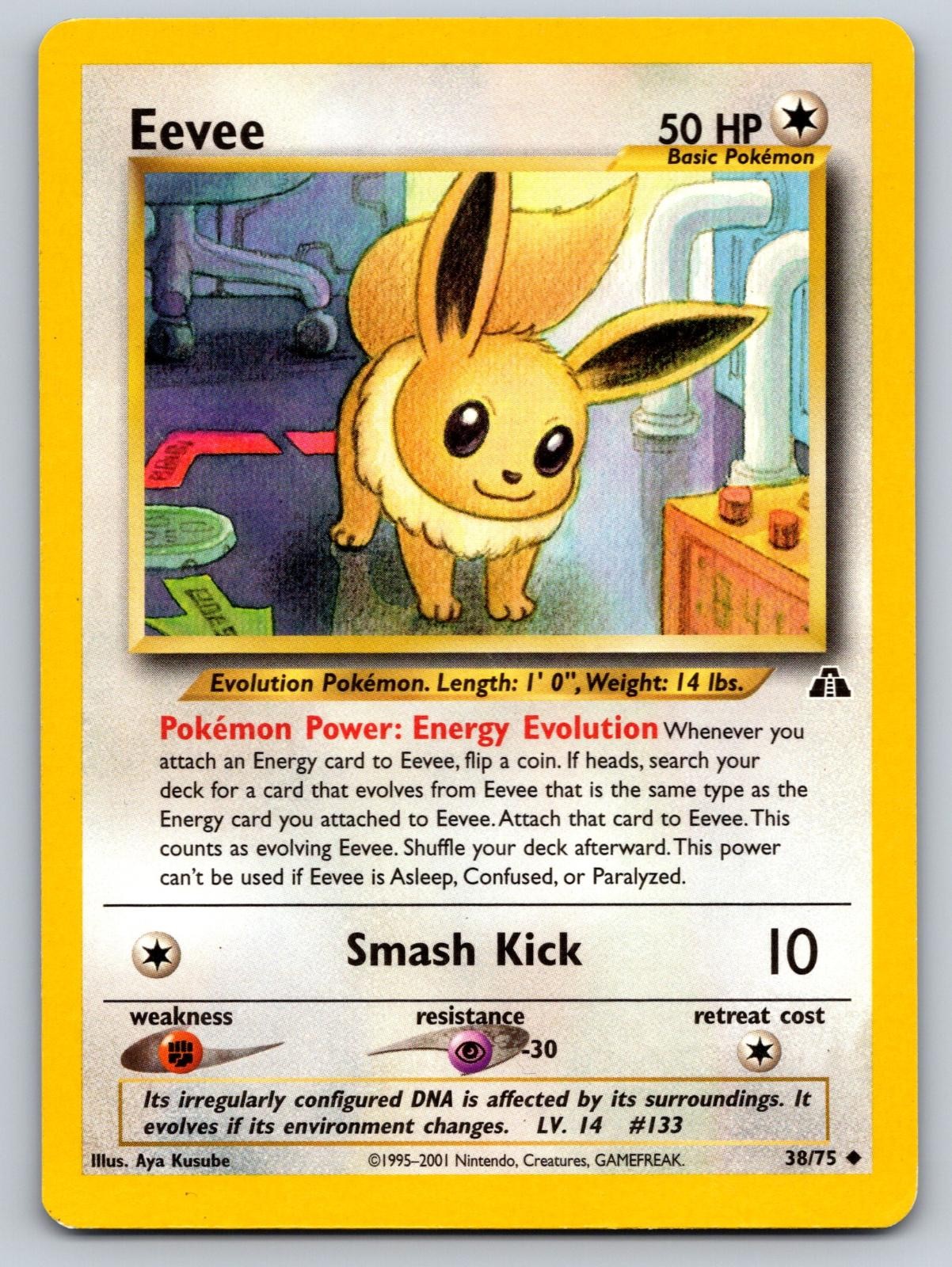 Eevee 38/75 Uncommon Neo Discovery Pokemon Unlimited Lightly Played