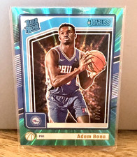 2024-25 Panini Donruss Rated Rookie Adem Bona Holo Teal Laser RC #205 76ers /25