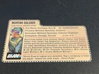 gi joe lot File Card 1982 Zap Great Condition