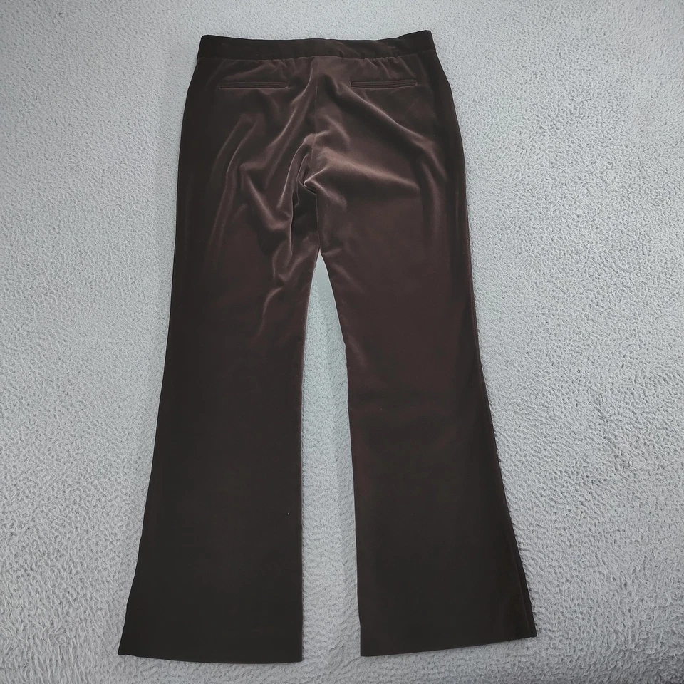 Theory Pants Womens 10 Brown Velvet Cotton Blend Bootcut Dress Trouser - Image 2 of 4