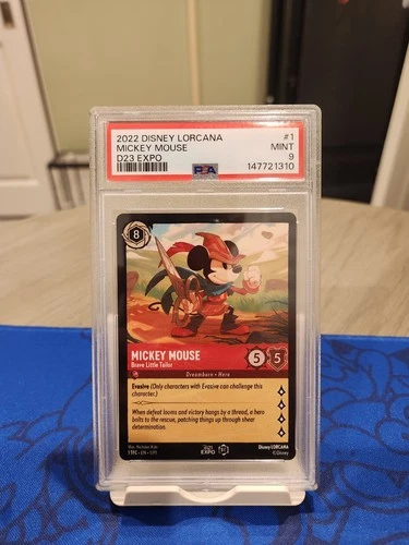 2022 DISNEY LORCANA PROMO D23 EXPO #1 MICKEY MOUSE - BRAVE LITTLE TAILOR PSA 9