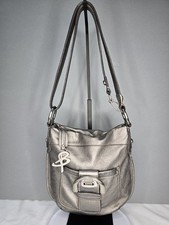 B. Makowsky Silver Pebbled Shoulder/Crossbody...