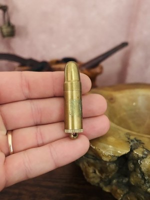 Vintage Mini Bullet Lighter Brass Petrol Liquid Fuel Keychain Lighter Trench 