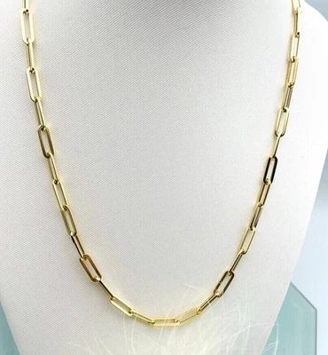 50 cm Halskette 750 Gelbgold 18 KT Gold *Paperclip* Kette Damen Unisex👍WOW - Bild 1 von 4