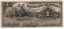 GUATEMALA PS-116 1 Peso 1923 Banco Americano Nice Vintage Banknote