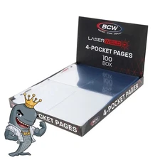 BCW LaserWeld 4-Pocket Postcard/MTG Pages 100ct Box FREE SHIP