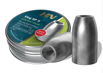 H&N Slug HP 120 Count HOLLOW POINT 6.35mm .25 Caliber 32gr Air Pellets GERMANY