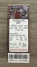 Boston Red Sox Vs Toronto Blue Jays 5/20/2009 Game Ticket Daniel Bard First Win